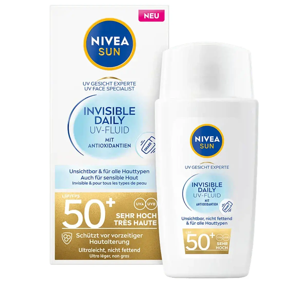 Nivea UV Face Expert Invisible Daily UV-Fluid SPF 50+ — Produktfoto